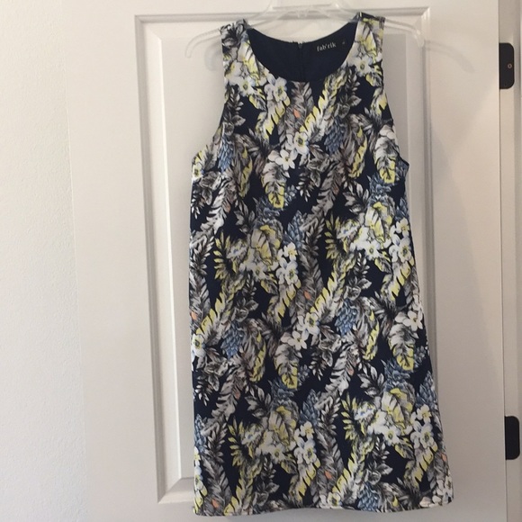 tropical print shift dress